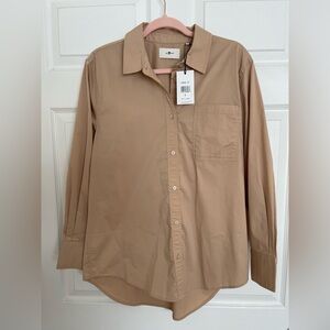 7 For All Mankind Beige Button Down Shirt